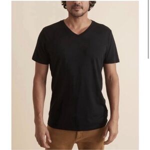 Marine Layer Signature Black V-Neck T-Shirt Size L/XL